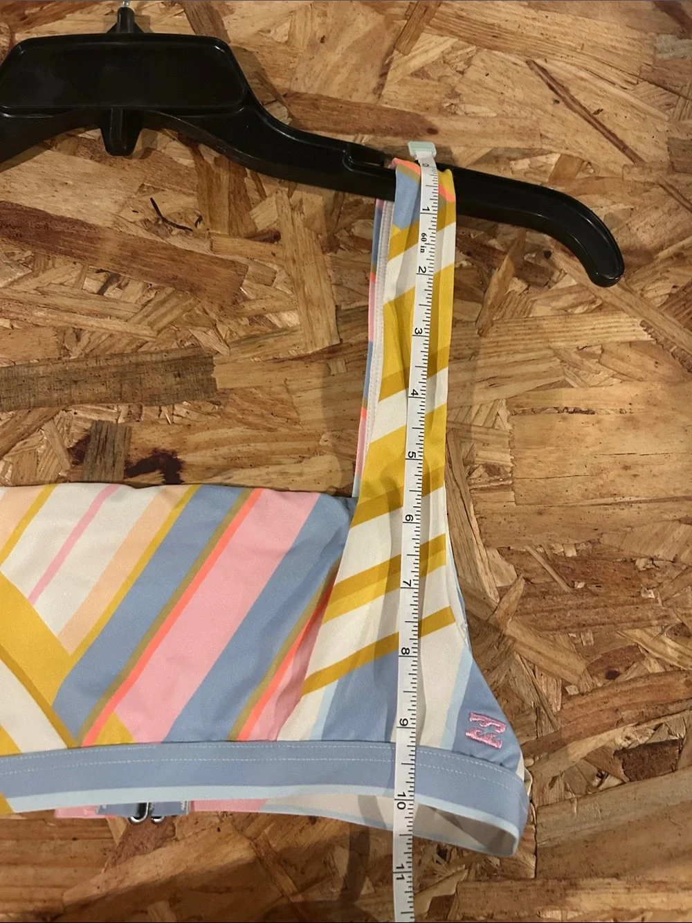 Billabong Striped Pastel Bikini Set in Yellow, Pink, Blue